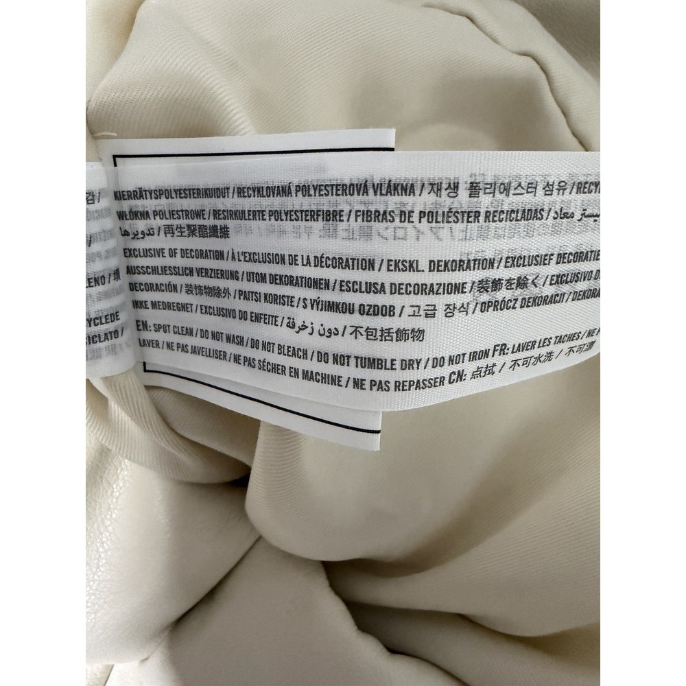 Abercrombie & Fitch Mini Puffer Vegan Leather Jacket Cream Women's Size‎ Small - Picture 11 of 11
